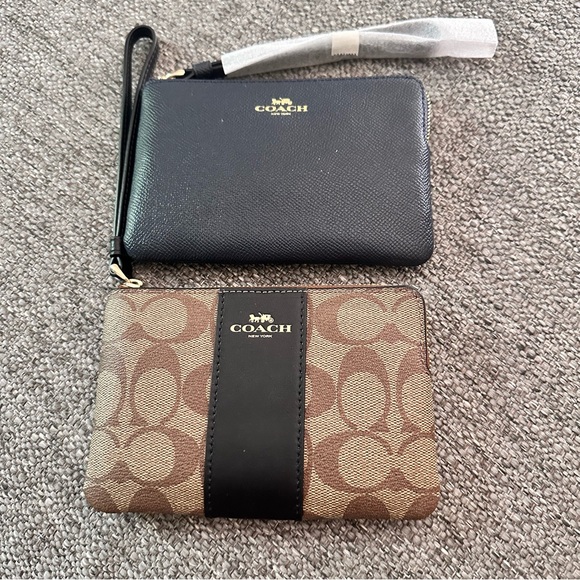 NWT (2) COACH WRISTLETS brown and navy blue - Picture 2 of 11